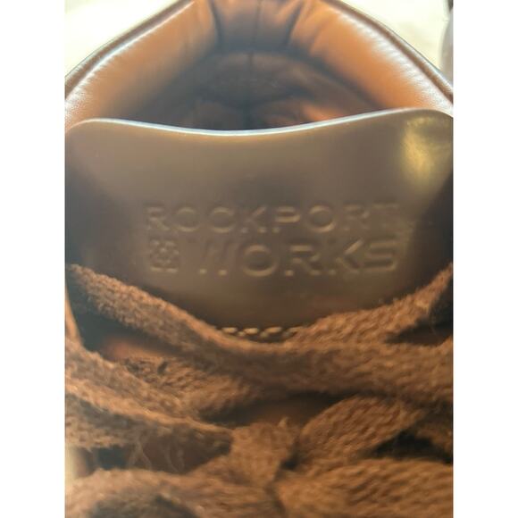 Men's Rockport Works Prestige Point Chukka Steel Toe Boots Beeswax Brown 11M - Picture 16 of 16